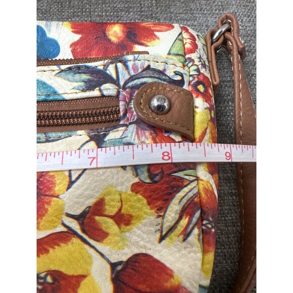 Multi Sac Floral Crossbody Bag With Adjustable Strap & Zippered Pockets Boho - Picture 10 of 11